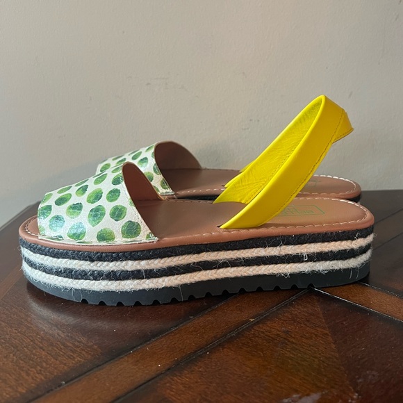 BELLE HARI Multicolor Leather Platform Sandals Made Spain SZ 38 Luxury Designer - Picture 6 of 14